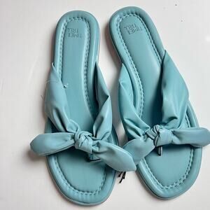 Time and Tru Womens Blue Now Sandals Sz 10